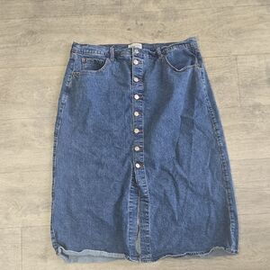 Universal Thread Blue Denim Midi Skirt